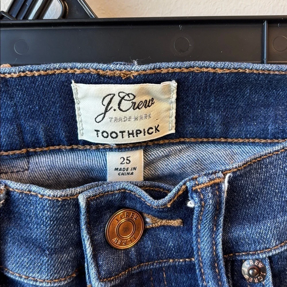 J. Crew Dark Blue Toothpick Jeans 25
